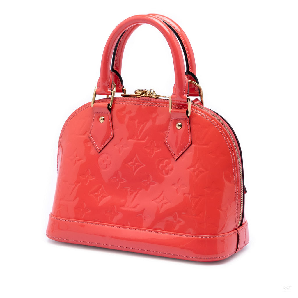 Second hand Louis Vuitton Alma BB Monogram Vernis Leather 2-Ways Top-handle Handbag Orange - Tabita Bags