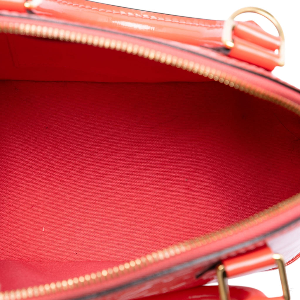 Second hand Louis Vuitton Alma BB Monogram Vernis Leather 2-Ways Top-handle Handbag Orange - Tabita Bags