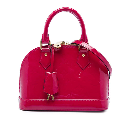 Second hand Louis Vuitton Alma BB Monogram Vernis Leather 2-Ways Top-handle Handbag Pink - Tabita Bags