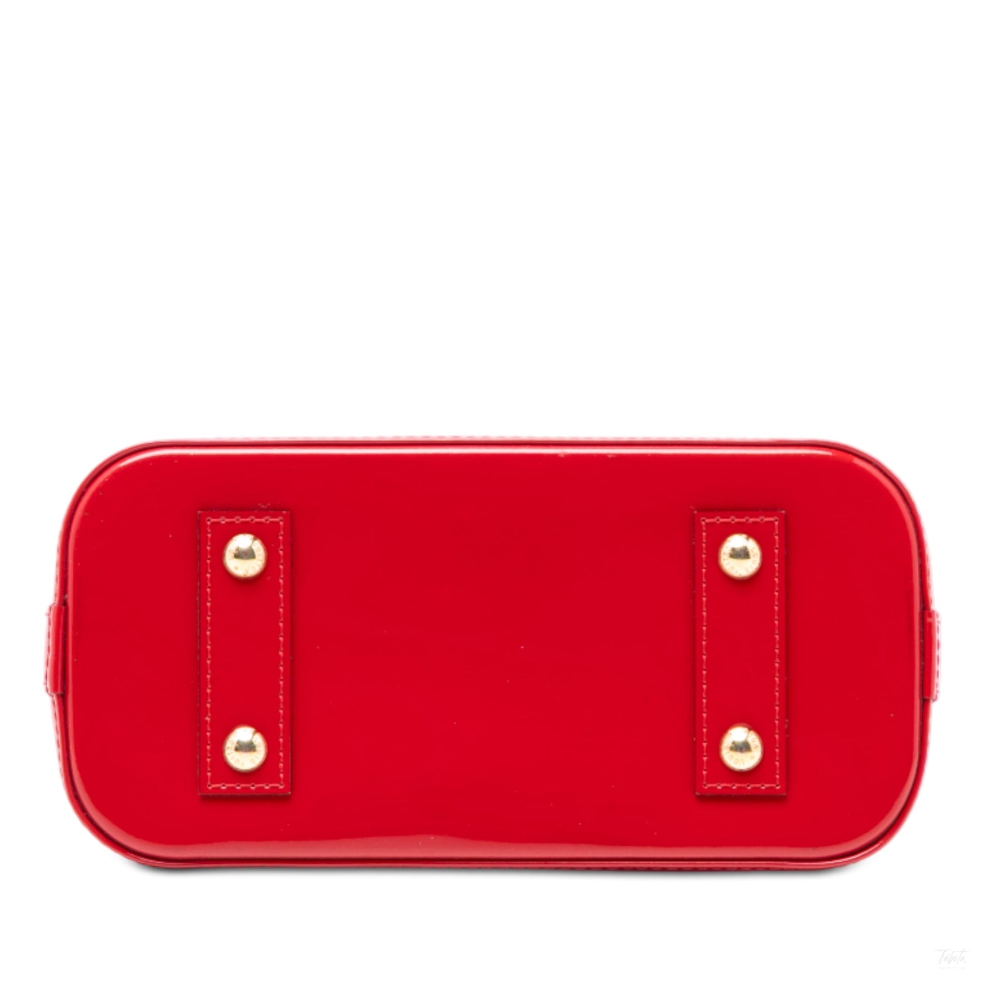 Second hand Louis Vuitton Alma BB Monogram Vernis Leather 2 - Ways Top - handle Handbag Red - Tabita Bags