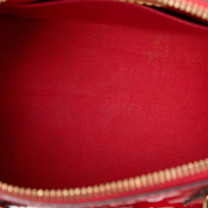 Second hand Louis Vuitton Alma BB Monogram Vernis Leather 2 - Ways Top - handle Handbag Red - Tabita Bags