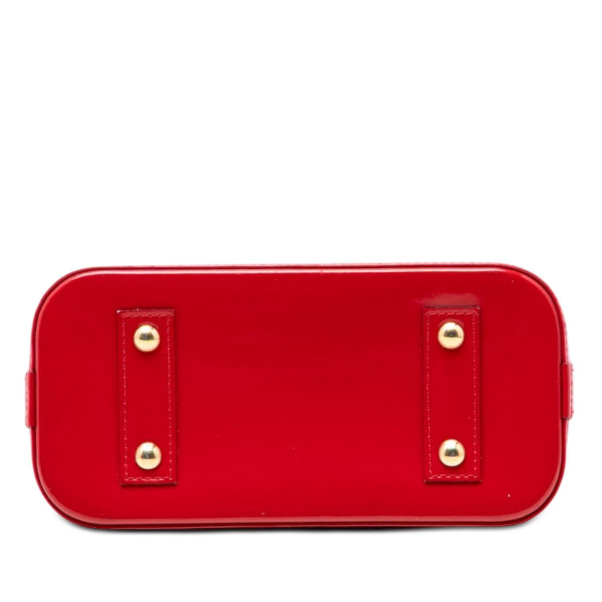 Second hand Louis Vuitton Alma BB Monogram Vernis Leather 2 - Ways Top - handle Handbag Red - Tabita Bags