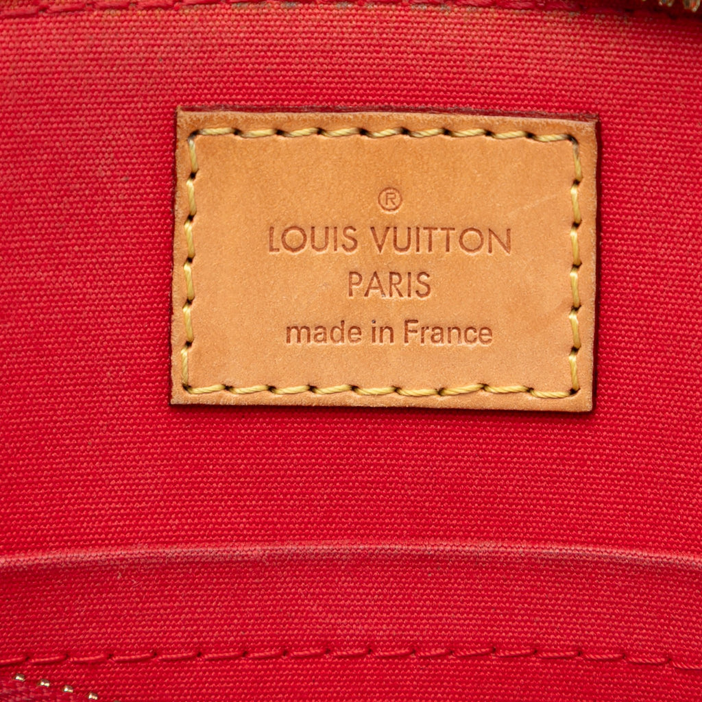 Second hand Louis Vuitton Alma BB Monogram Vernis Leather 2 - Ways Top - handle Handbag Red - Tabita Bags
