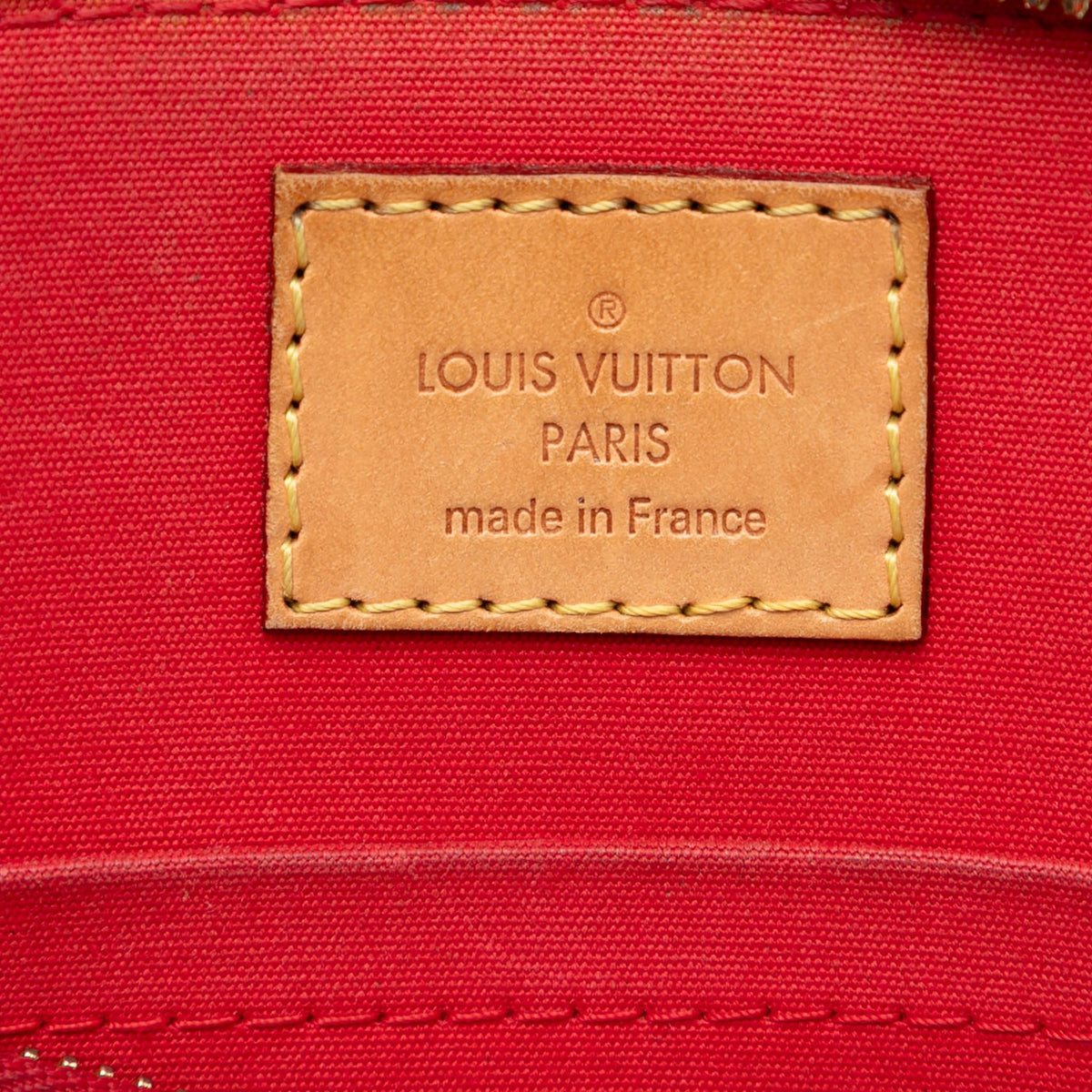 Second hand Louis Vuitton Alma BB Monogram Vernis Leather 2 - Ways Top - handle Handbag Red - Tabita Bags