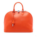Second hand Louis Vuitton Alma GM Epi Leather Top - handle Handbag Orange - Tabita Bags