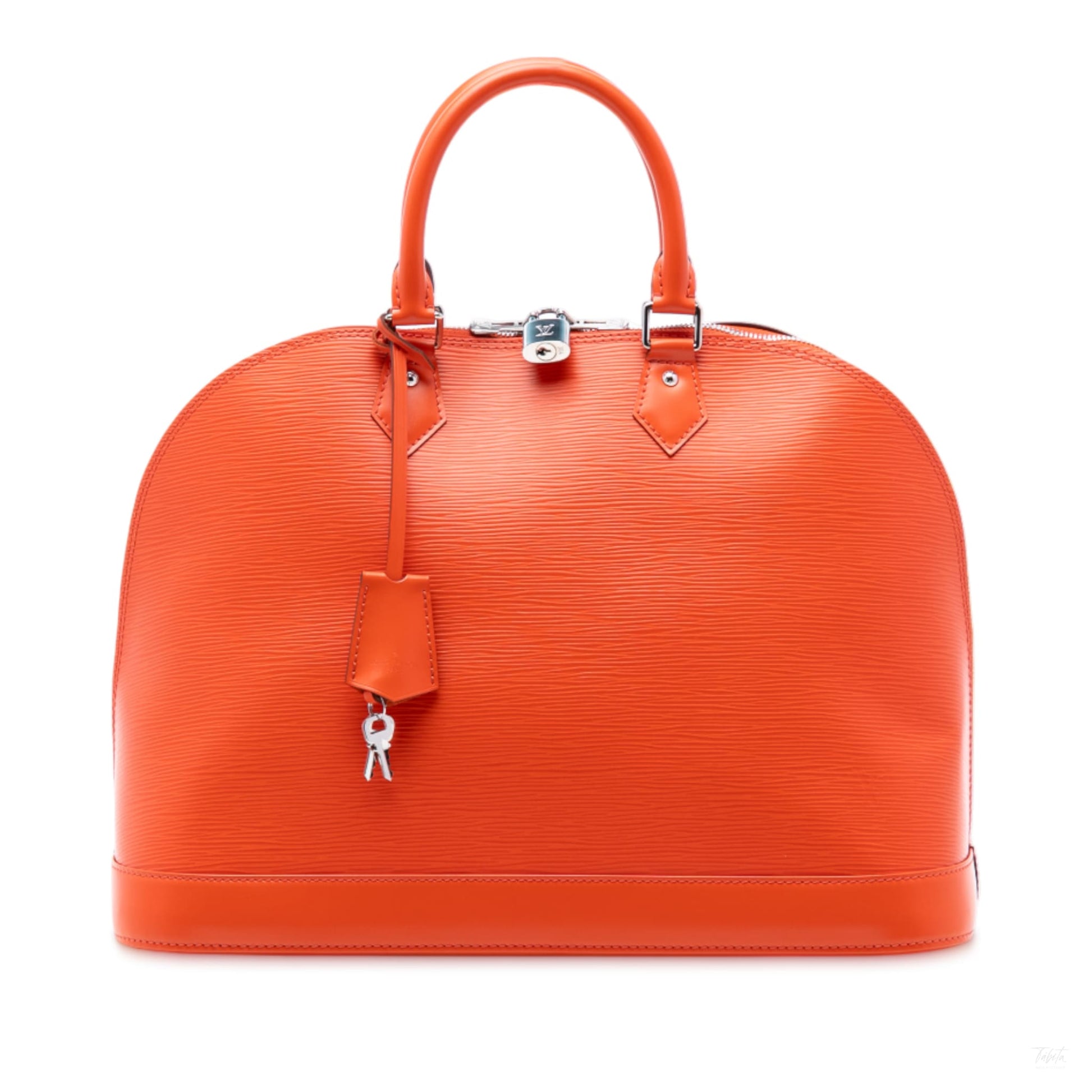 Second hand Louis Vuitton Alma GM Epi Leather Top - handle Handbag Orange - Tabita Bags