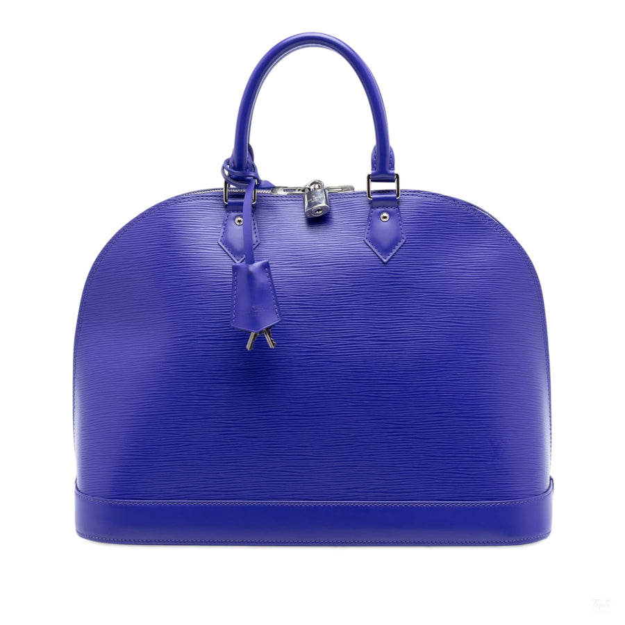 Second hand Louis Vuitton Alma GM Epi Leather Top - handle Handbag Purple - Tabita Bags