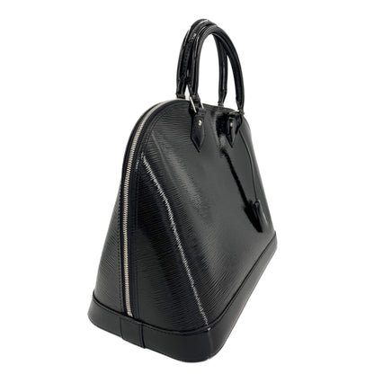 Second hand Louis Vuitton Alma GM Patent Epi Leather Top - handle Bag Black - Tabita Bags