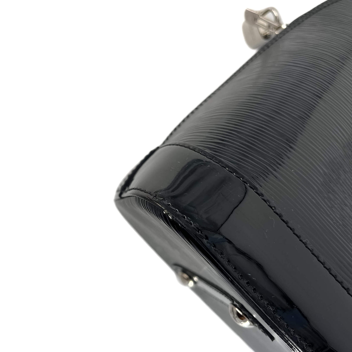 Second hand Louis Vuitton Alma GM Patent Epi Leather Top - handle Bag Black - Tabita Bags