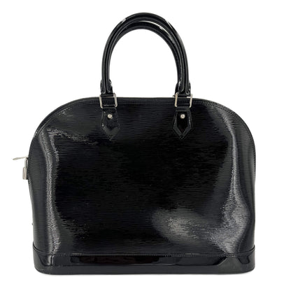 Second hand Louis Vuitton Alma GM Patent Epi Leather Top - handle Bag Black - Tabita Bags