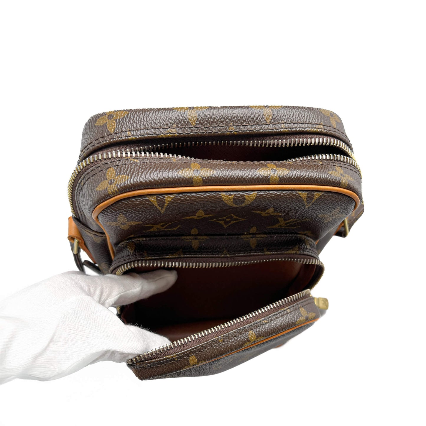 Second hand Louis Vuitton Amazone Canvas Crossbody Brown - Tabita Bags