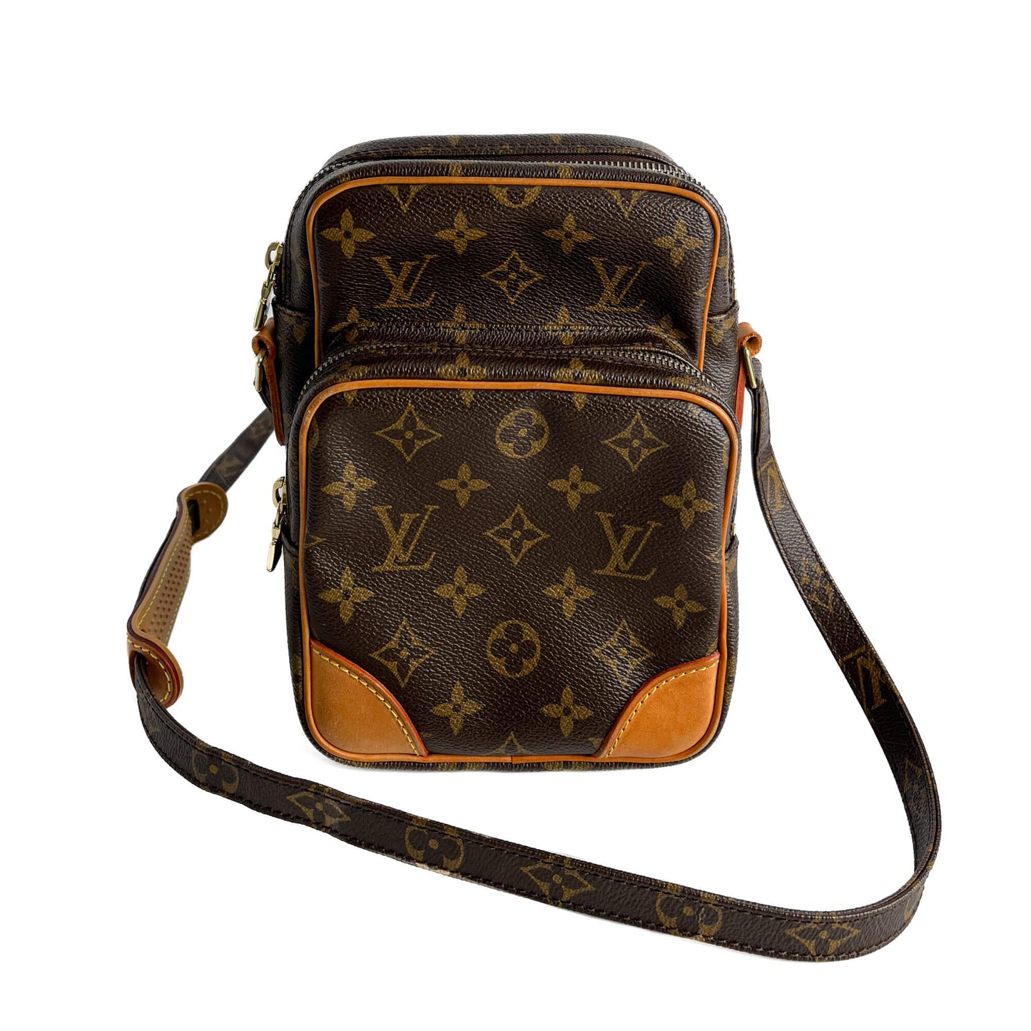 Second hand Louis Vuitton Amazone Canvas Crossbody Brown - Tabita Bags