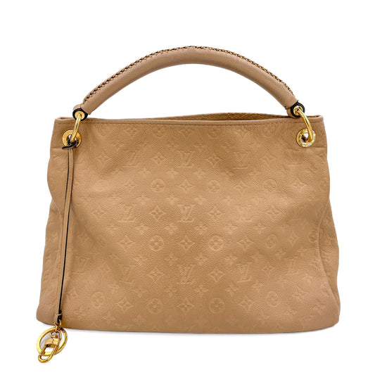 Second hand Louis Vuitton Artsy Empreinte Leather Hobo Bag Beige - Tabita Bags