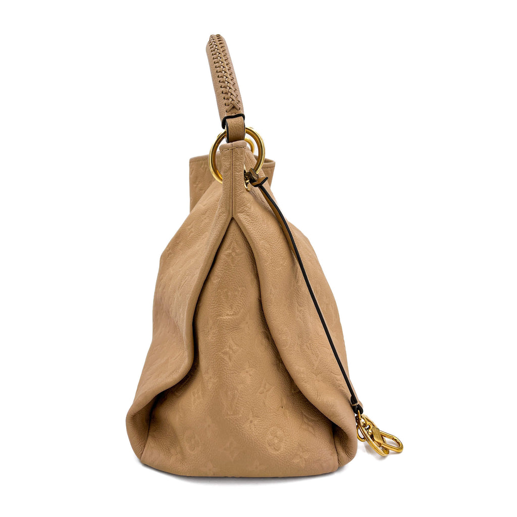 Second hand Louis Vuitton Artsy Empreinte Leather Hobo Bag Beige - Tabita Bags