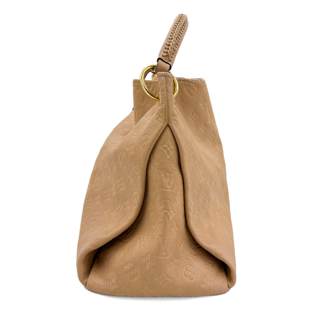 Second hand Louis Vuitton Artsy Empreinte Leather Hobo Bag Beige - Tabita Bags