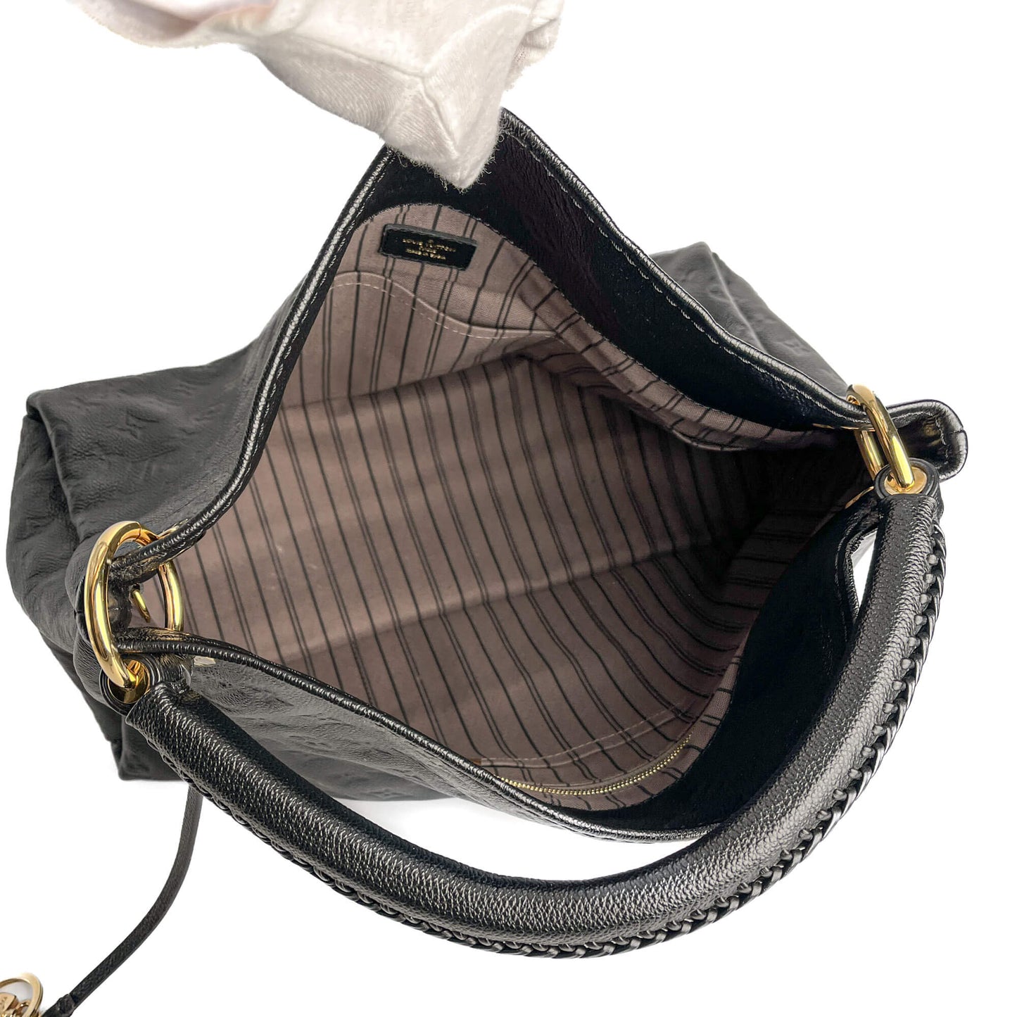 Second hand Louis Vuitton Artsy Leather Empreinte Hobo Shoulder Bag Black - Tabita Bags