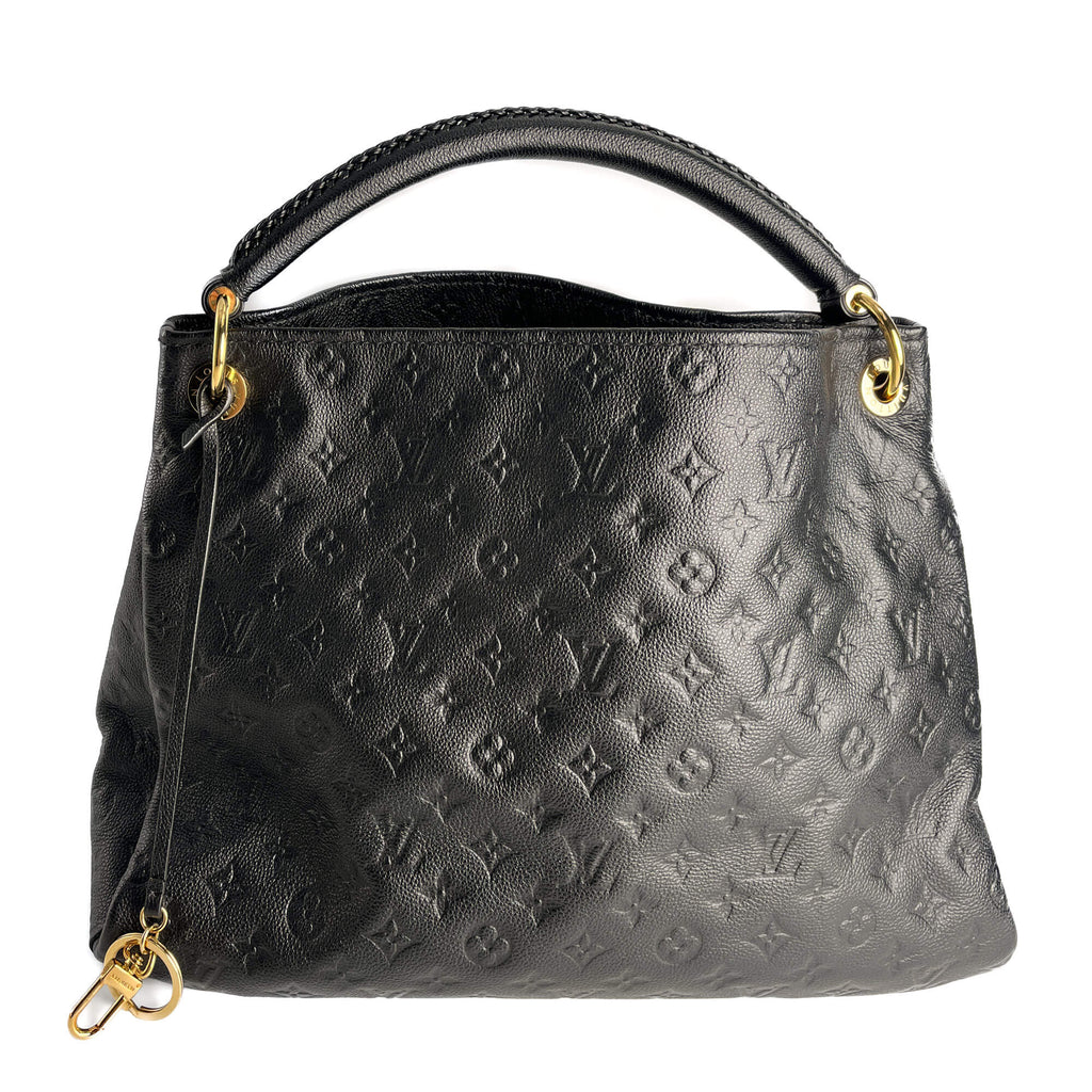 Second hand Louis Vuitton Artsy Leather Empreinte Hobo Shoulder Bag Black - Tabita Bags