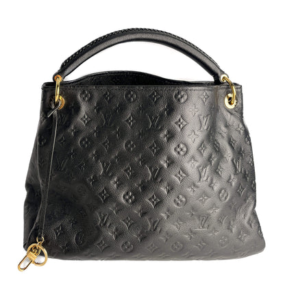 Second hand Louis Vuitton Artsy Leather Empreinte Hobo Shoulder Bag Black - Tabita Bags