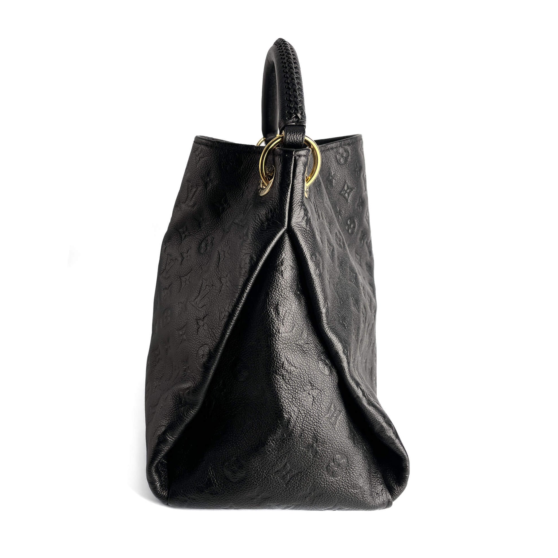 Second hand Louis Vuitton Artsy Leather Empreinte Hobo Shoulder Bag Black - Tabita Bags