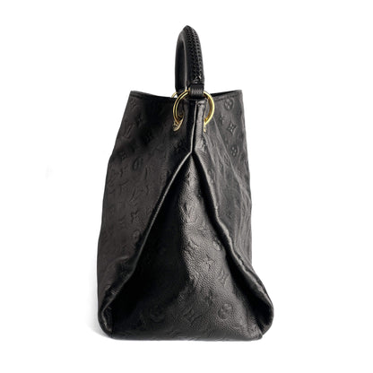 Second hand Louis Vuitton Artsy Leather Empreinte Hobo Shoulder Bag Black - Tabita Bags