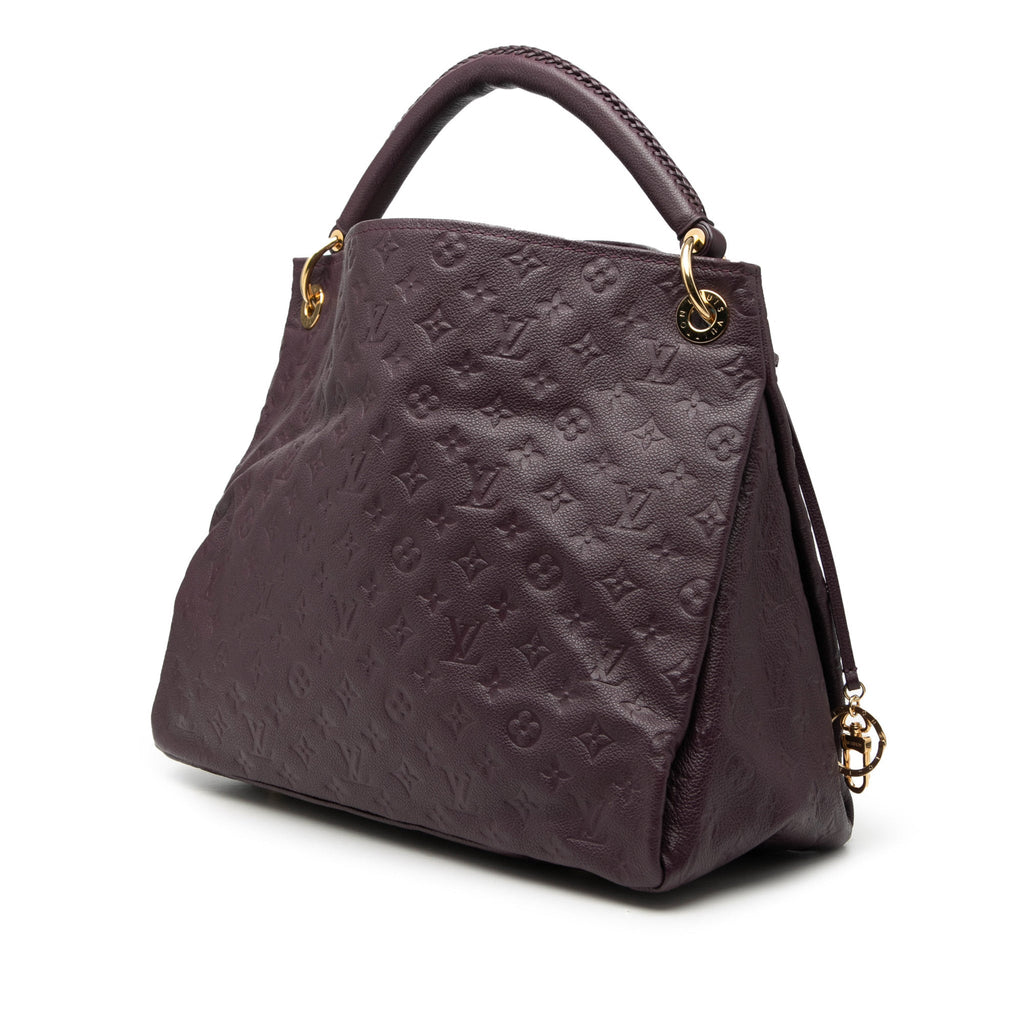 Second hand Louis Vuitton Artsy Leather Empreinte Hobo Shoulder Bag Purple - Tabita Bags
