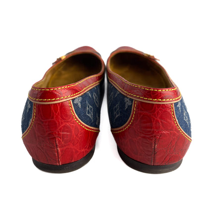 Second hand Louis Vuitton Ballet Flats Denim Denim Shoes 38 Bicolor - Tabita Bags