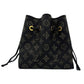 Second hand Louis Vuitton Bella Mahina Leather 2 - Ways Bucket Bag Pouch Black - Tabita Bags