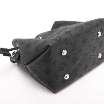Second hand Louis Vuitton Bella Mahina Leather Pouch Bucket Shoulder Bag Black - Tabita Bags