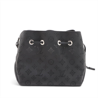 Second hand Louis Vuitton Bella Mahina Leather Pouch Bucket Shoulder Bag Black - Tabita Bags