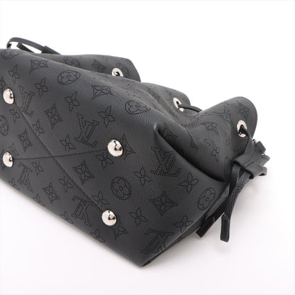 Second hand Louis Vuitton Bella Mahina Leather Pouch Bucket Shoulder Bag Black - Tabita Bags