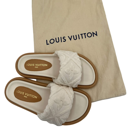 Second hand Louis Vuitton Bliss Comfort Towel - like textile Fabric Flat Shoes 40 Blanc - Tabita Bags