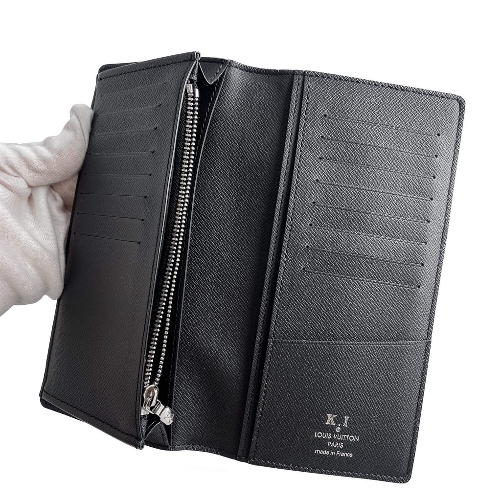 Second hand Louis Vuitton Brazza Canvas Vertical long Wallet Damier Graphite - Tabita Bags