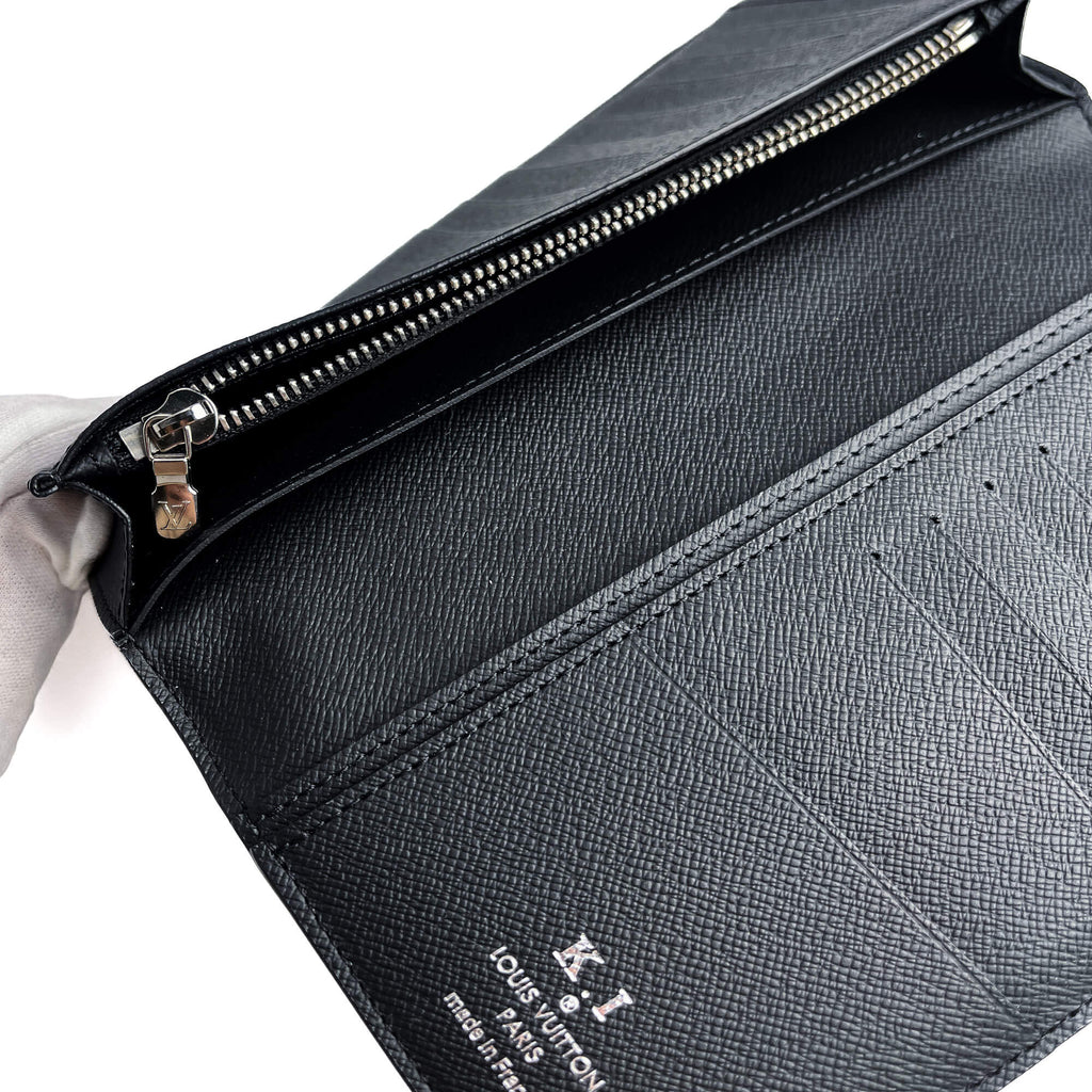 Second hand Louis Vuitton Brazza Canvas Vertical long Wallet Damier Graphite - Tabita Bags