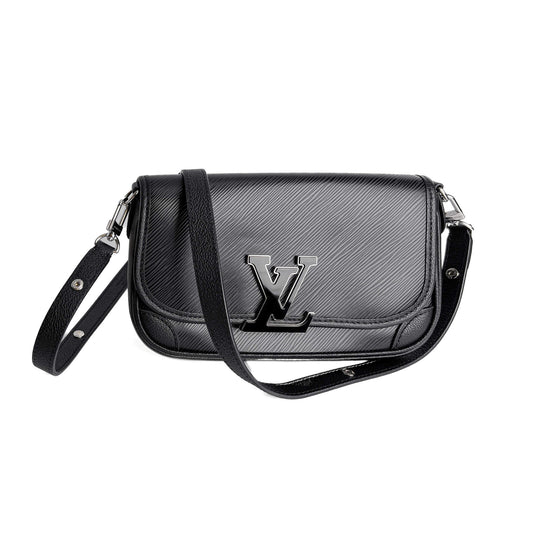Second hand Louis Vuitton Buci Epi Leather Flap Crossbody Black - Tabita Bags