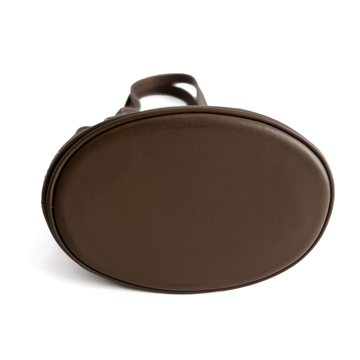 Second hand Louis Vuitton Bucket Mini Satin & Leather Bucket Handbag Taupe - Tabita Bags
