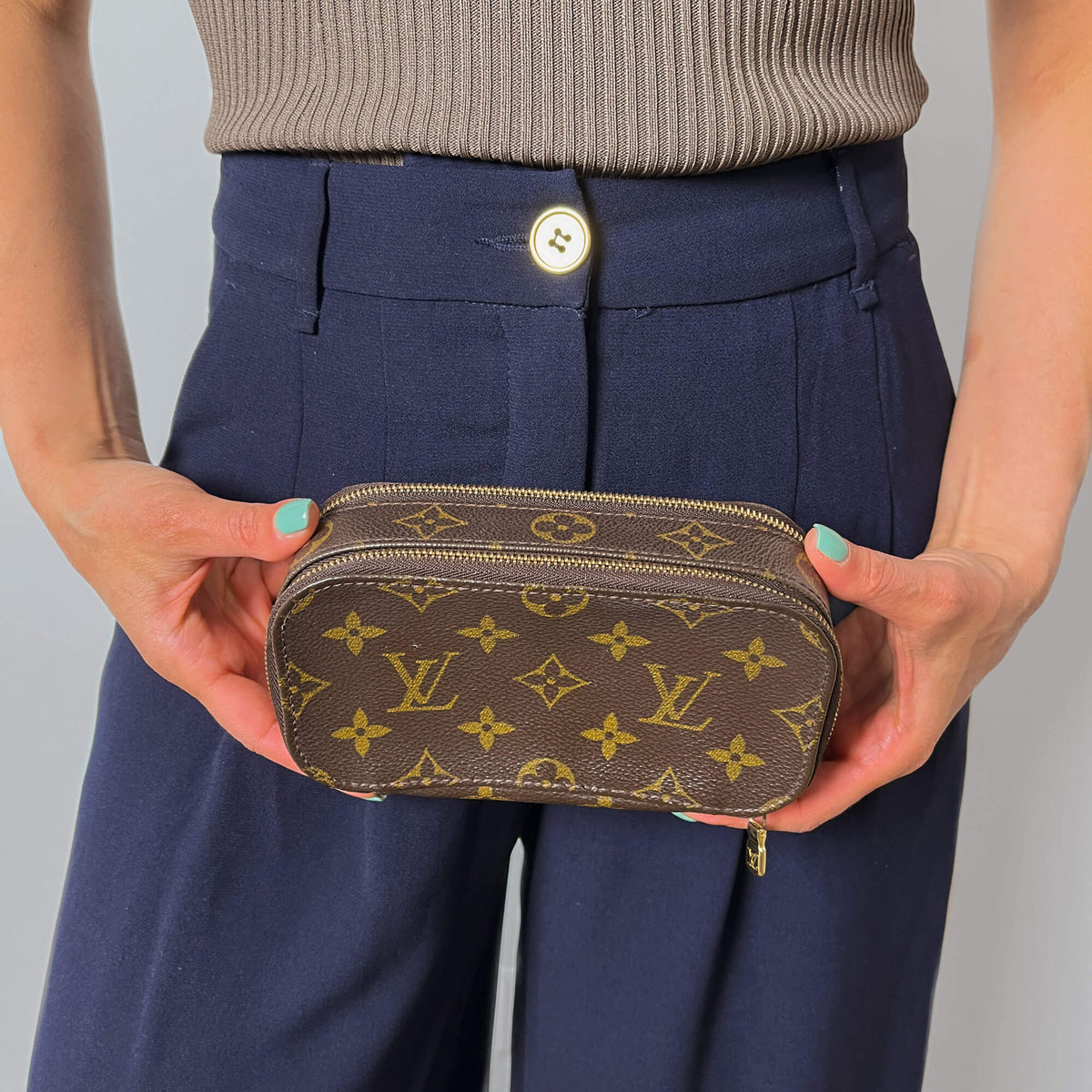 Second hand Louis Vuitton Canvas Jewelry Case Double Side Monogram - Tabita Bags