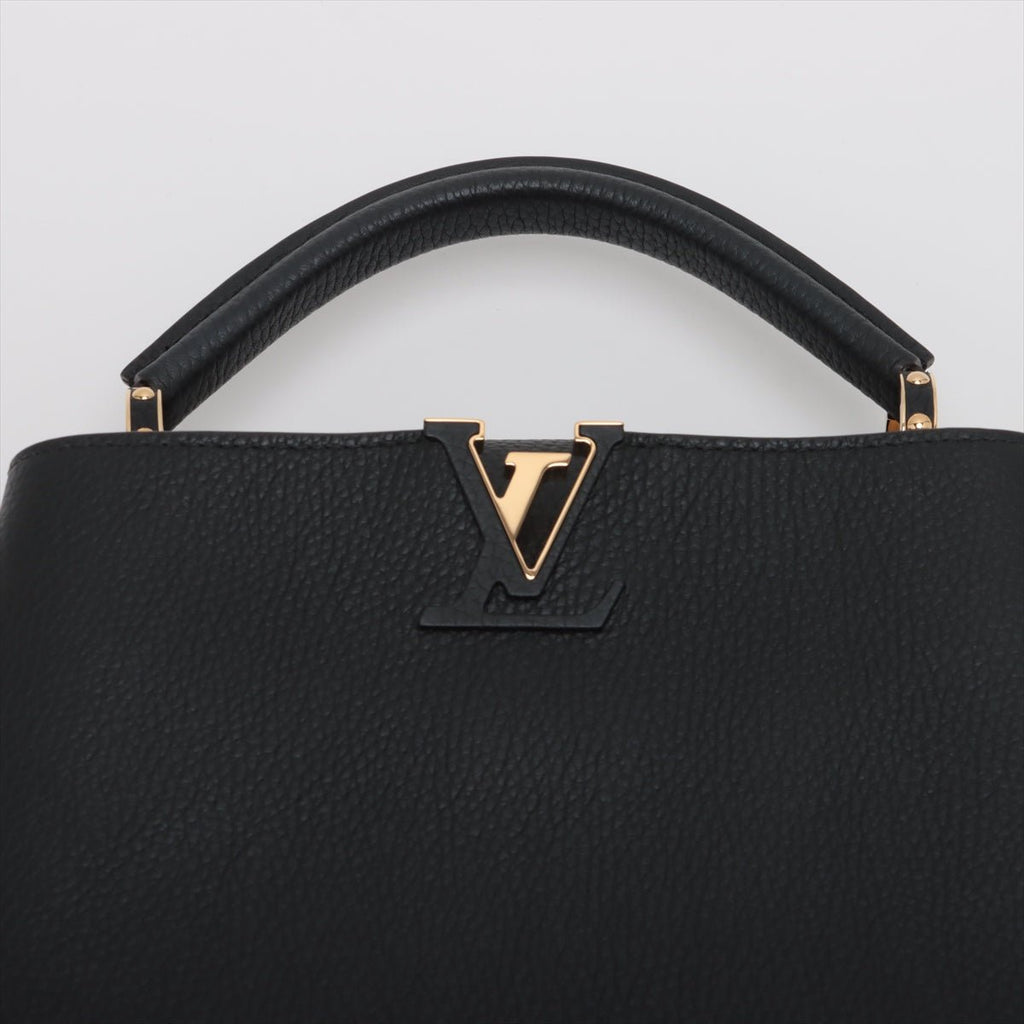 Second hand Louis Vuitton Capucines BB Taurillon Leather 2 - Ways Handbag Black - Tabita Bags