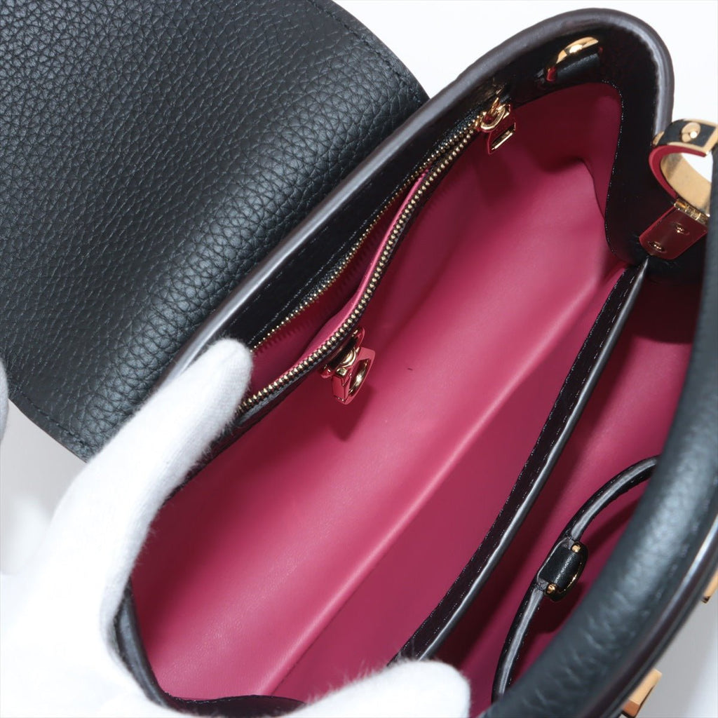 Second hand Louis Vuitton Capucines BB Taurillon Leather 2 - Ways Handbag Black - Tabita Bags