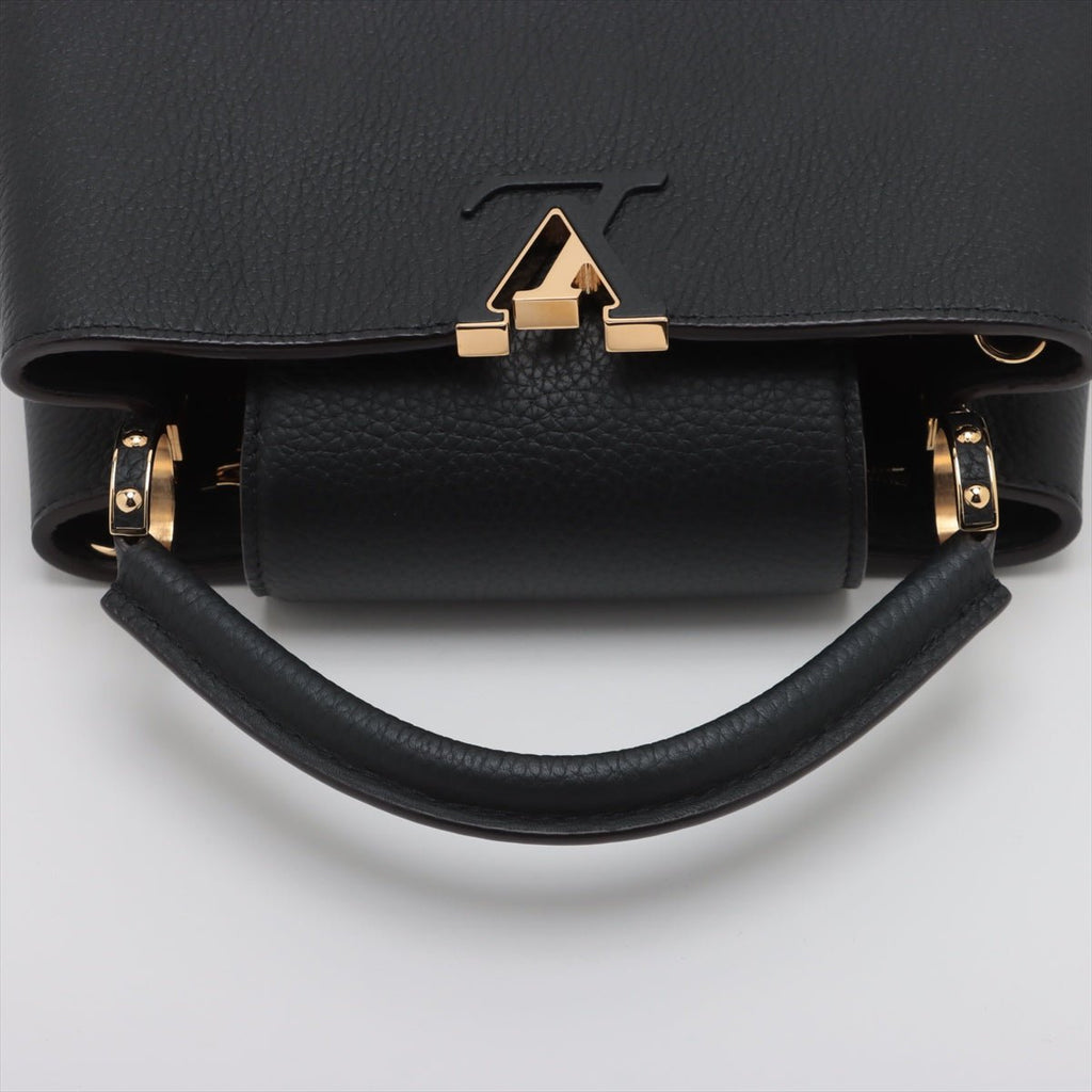 Second hand Louis Vuitton Capucines BB Taurillon Leather 2 - Ways Handbag Black - Tabita Bags