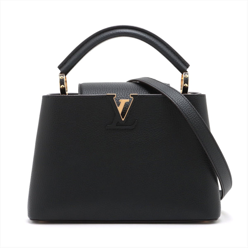 Second hand Louis Vuitton Capucines BB Taurillon Leather 2 - Ways Handbag Black - Tabita Bags