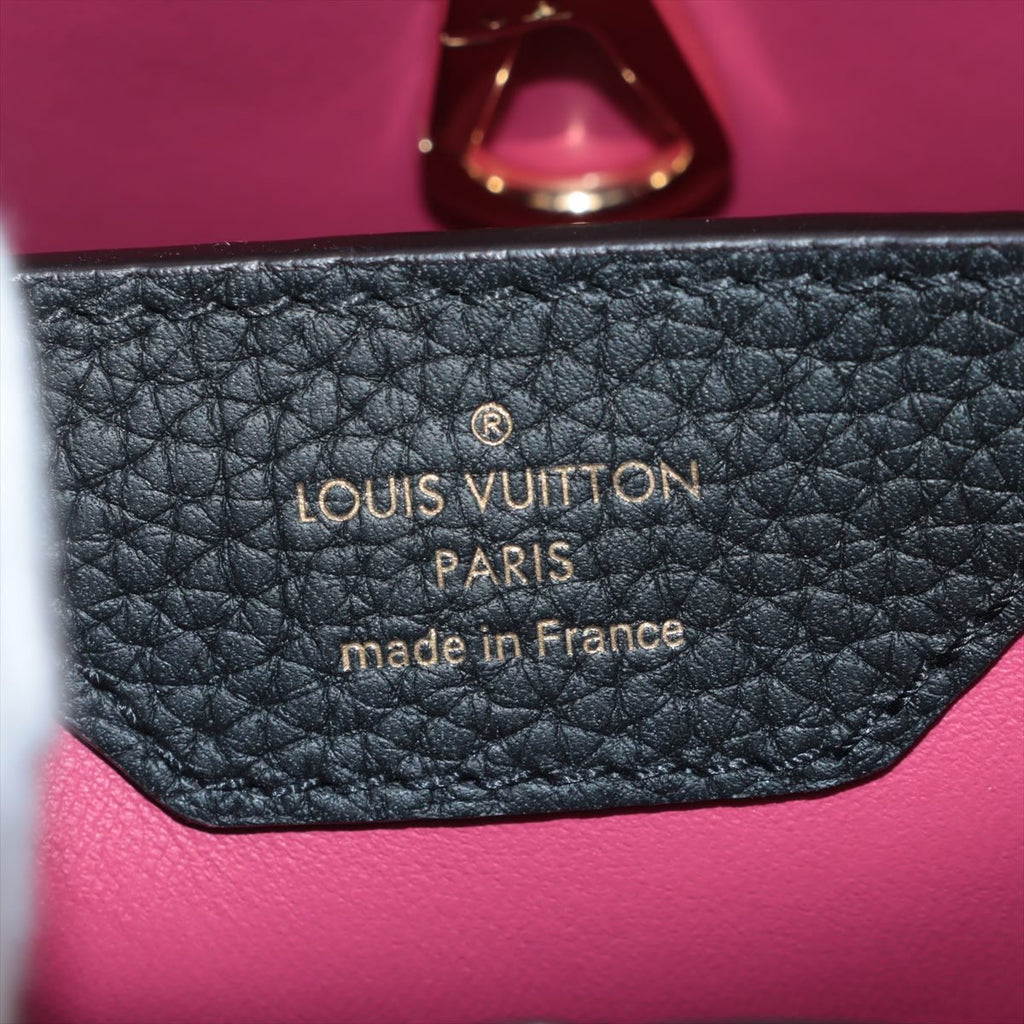 Second hand Louis Vuitton Capucines BB Taurillon Leather 2 - Ways Handbag Black - Tabita Bags