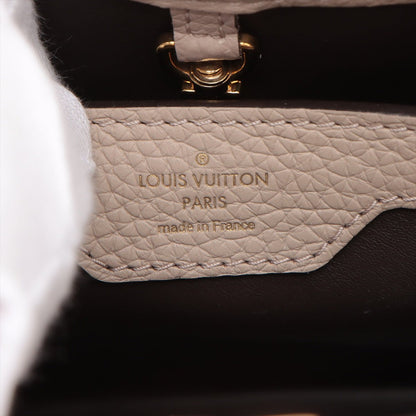 Second hand Louis Vuitton Capucines BB Taurillon Leather Handbag Beige - Tabita Bags
