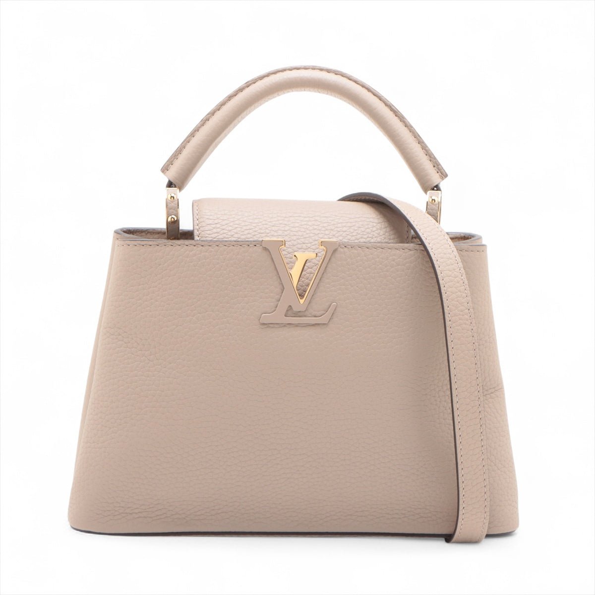 Second hand Louis Vuitton Capucines BB Taurillon Leather Handbag Beige - Tabita Bags