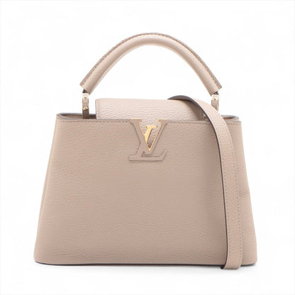 Second hand Louis Vuitton Capucines BB Taurillon Leather Handbag Beige - Tabita Bags