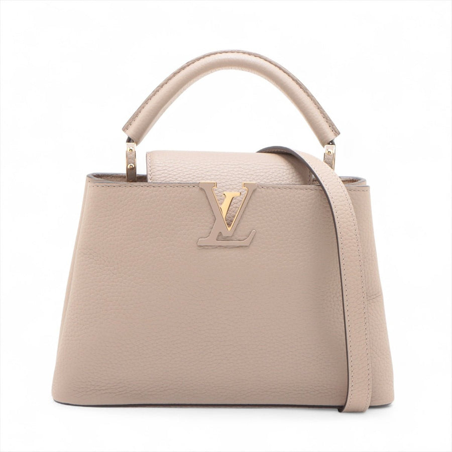 Second hand Louis Vuitton Capucines BB Taurillon Leather Handbag Beige - Tabita Bags