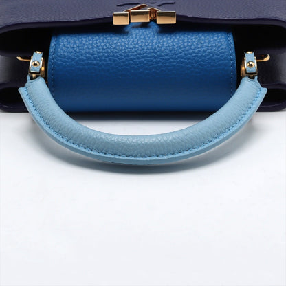 Second hand Louis Vuitton Capucines BB Taurillon Leather Handbag Blue - Tabita Bags