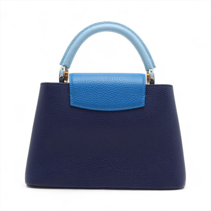 Second hand Louis Vuitton Capucines BB Taurillon Leather Handbag Blue - Tabita Bags
