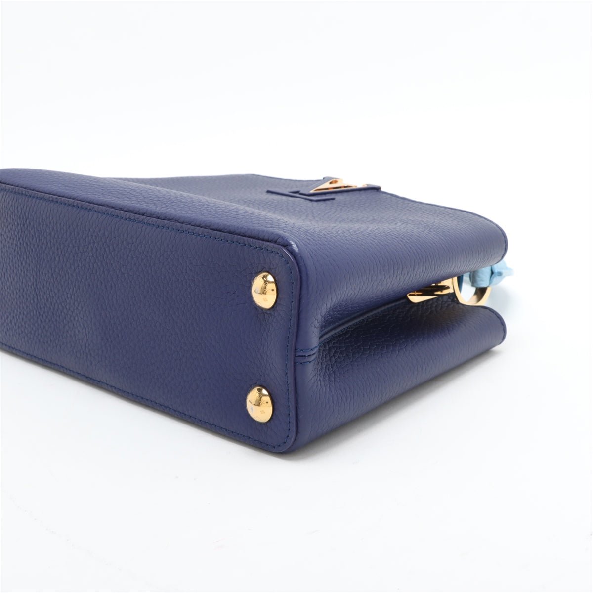 Second hand Louis Vuitton Capucines BB Taurillon Leather Handbag Blue - Tabita Bags