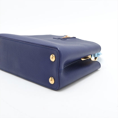 Second hand Louis Vuitton Capucines BB Taurillon Leather Handbag Blue - Tabita Bags