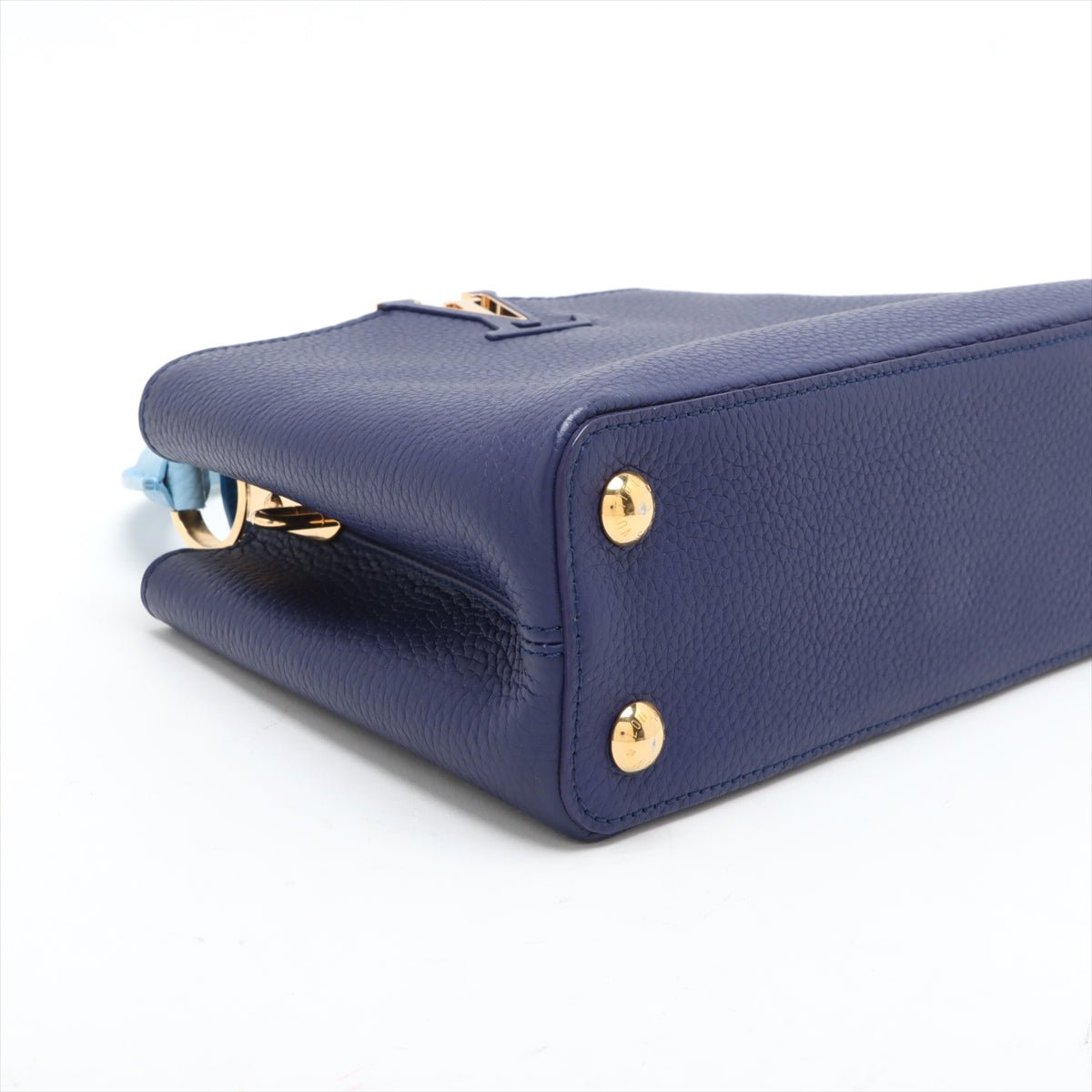 Second hand Louis Vuitton Capucines BB Taurillon Leather Handbag Blue - Tabita Bags